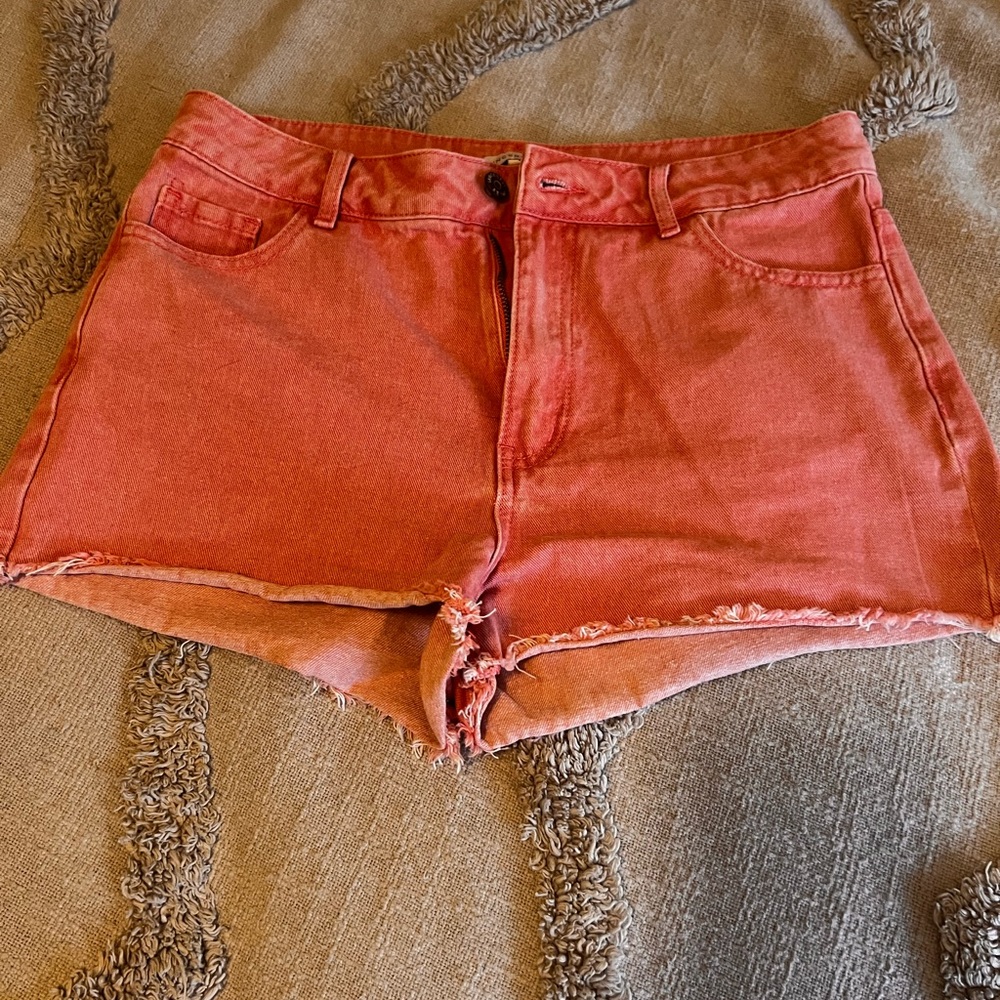 Sincerely Jules Pink Jean Shorts Frayed Hem - Picture 5 of 6